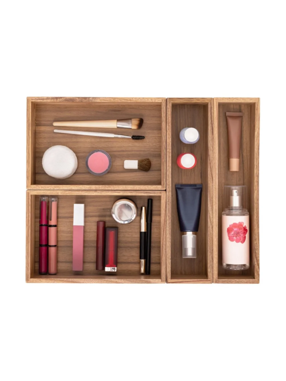 Seville Classics 10-Piece Acacia Storage Box Set